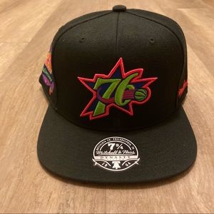 Mitchell & Ness NBA Philadelphia 76ers 60th Anniversary Hat Cap Sz 7 3/4